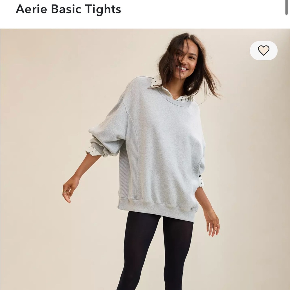 aerie | Solid black tights | Footed nylon leggings | Worn once | Size medium